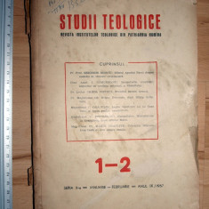 CARTE VECHE - STUDII TEOLOGICE = IANUARIE , FEBRUARIE 1957