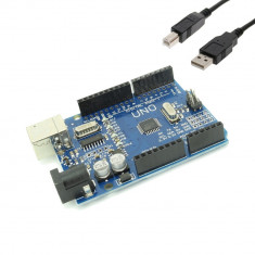 Plac&amp;amp;#259; de Dezvoltare Compatibil&amp;amp;#259; cu Arduino UNO (ATmega328p &amp;amp;#x219;i CH340) &amp;amp;#351;i Cablu 50 cm foto