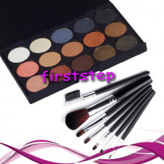 Oferta trusa machiaj 15 culori paleta farduri + set 7 pensule make up Megaga foto