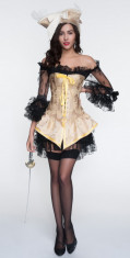 D504-191 Costum tematic pirat - cu rochie din dantela si corset foto