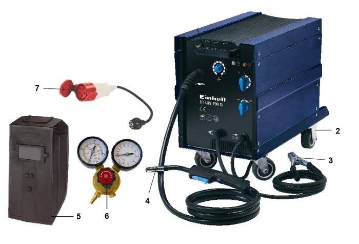 Aparat de sudura mediu protector cu gaz Einhell BT-GW 190 D foto mare Aparat de sudura mediu protector cu gaz Einhell BT-GW 190 D foto mare