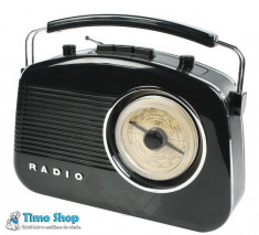 Radio retro AM/FM, antena telescopica, 230V negru, Konig HAV-TR700BL foto