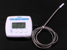 Termometru Digital, pentru bucatarie cu Tija Si Temporizator foto