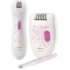 Set epilator Philips Satinelle HP6549/00, Discuri metalice, 20 Puncte de prindere, 1 Viteza, 2 Ac foto