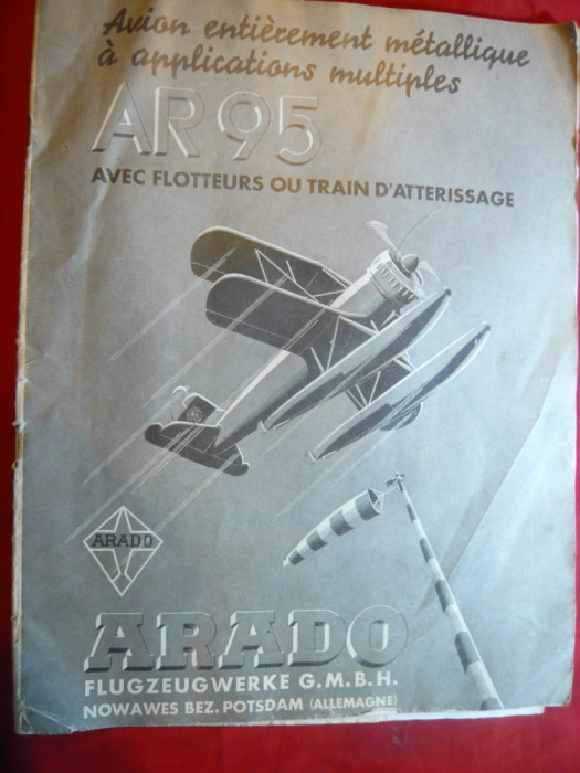 Revista L&#039;Aeronautic ian.1938 ,pe coperta Avion Arado 95 , 50 pag.ilustrate mari