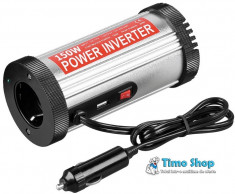 Invertor de tensiune cu usb, 12v -&amp;gt; 220v, 150w GOOBAY PSUP-INV/U-12V150W-GBAY foto