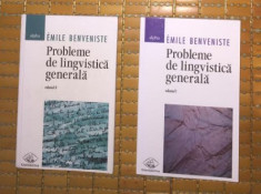 Probleme de lingvistica generala / Emile Benveniste Vol. 1-2 foto