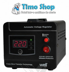 Stabilizator automat de tensiune cu releu - 500VA/300W Well AVR-REL-500VA-WL foto