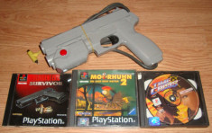 Pistol GunCon pentru PlayStation PSX/PS2 + 3 Jocuri foto