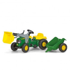 Tractor cu Pedale si Remorca 023110 Verde Rolly Toys foto