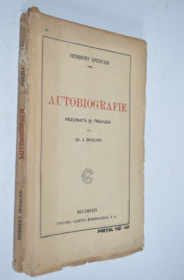 Autobiografie - Herbert Spencer (interbelica) foto