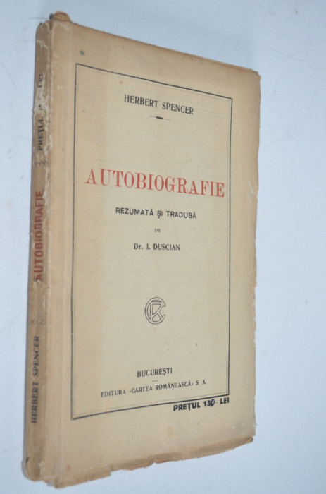 Autobiografie - Herbert Spencer (interbelica)