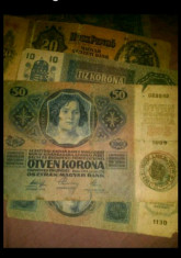 Bancnote vechi (Korona 1914 ) foto