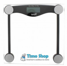 Cantar digital personal negru cu afisaj lcd Well SCALE-PRS-05BK-WL foto