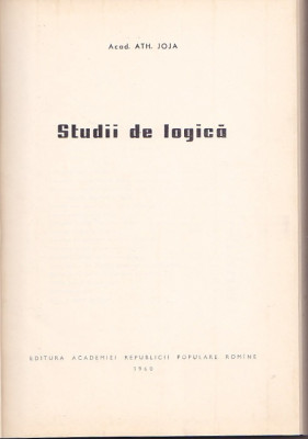 ATH. JOJA - STUDII DE LOGICA foto