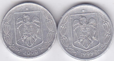 Moneda Romania 500 Lei 1999/2000 - KM#145 VF+ ( set 2 monede ) foto