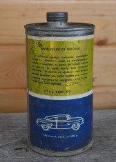 Rara ! Cutie tabla veche Navolin - lichid de lustruit automobile anii &amp;#039;60 foto