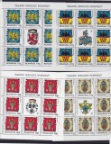 2008 LP1816 a INSEMNE HERALDICE ROMANESTI SET MINICOLI 8 TIMBRE+1 VINIETA MNH, Nestampilat