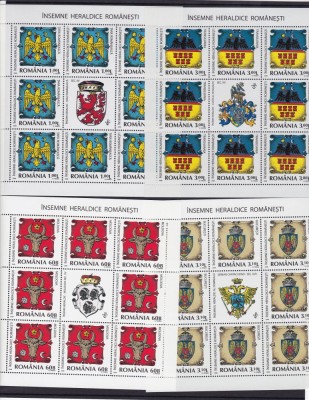 2008 LP1816 a INSEMNE HERALDICE ROMANESTI SET MINICOLI 8 TIMBRE+1 VINIETA MNH foto