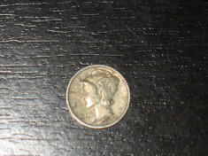 Moneda argint 10 centi SUA 1945 foto