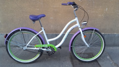 Bicicleta de oras Cruiser Neuzer Picnic Flower / City Bike + cos de nuiele CADOU foto