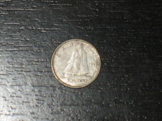 Moneda argint 10 centi Canada 1960 foto