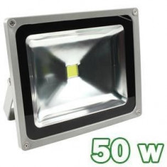 PROIECTOR REFLECTOR LED 50W ECHIVALENT 500W,IP65, 220V, ALB RECE, 4500 LUMENI foto