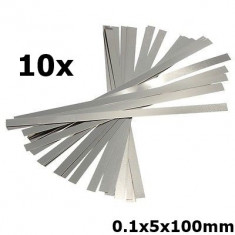 10x 0.1x5x100mm Nickel Plated Steel Battery Strap Strip AL093 foto