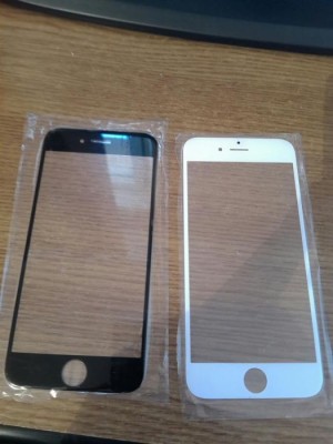 GEAM STICLA APPLE IPHONE 6 PLUS 6S PLUS ALB NEGRU foto