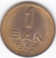 Moneda Romania ( R.P.R. ) 1 Ban 1952 - KM#81.1 UNC foto