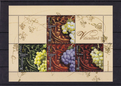 ROMANIA 2005 LP 1685 VITICULTURA BLOC DE 4 TIMBRE MNH foto