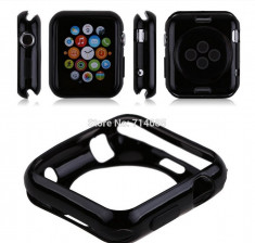 husa iwatch 42mm silicon subtire neagra foto