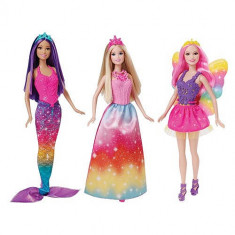 Set 3 papusi Barbie Zana Printesa Sirena CKB 30 Mattel foto