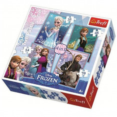 Puzzle Frozen - Anna, Elsa si Kristoff 4 in 1 foto