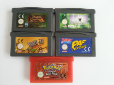 5X jocuri Nintendo Game Boy Advance casete dischete Pokemon Basketball Asterix foto