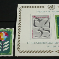 NATIUNILE UNITE VIENA 1980 – ANIVERSARE 35 DE ANI ONU, serie si colita MNH, A29