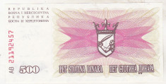 bnk bn Bosnia 500 dinari 1992 unc foto