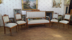 Salon stil Biedermeier, canapea + 4 scaune foto