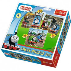 Puzzle 3 in 1 Thomas si prietenii in actiune 34821 Trefl foto