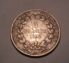 Franta 5 Franci 1852 foto