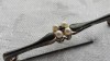BROSA argint VIENEZA 1850 Biedermeier cu patru PERLE mici si SAFIR albastru RARA
