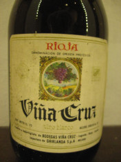 STICLA DE VIN VECHI DE COLECTIE CRUZ, RIOJA,alb dop, recoltare 1971 cl 75 gr 12 foto