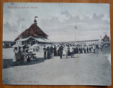 Plaja , baile si pavilionul Mamaia , Constanta ; Carte postala dubla ,1900, Necirculata, Printata