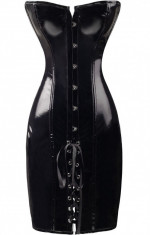 K260-1C Rochie tip corset din lac, cu snur in fata foto
