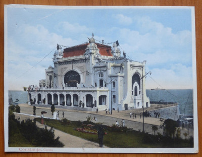 Carte postala dubla , nepliata ; Cazinoul din Constanta , 1900 foto