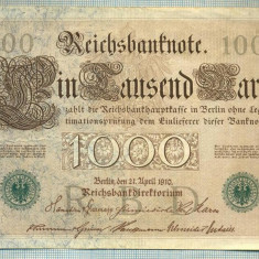 A1015 BANCNOTA-GERMANIA-1000 MARK -ANUL 1910 -SERIA 4743847-starea care se vede