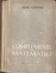 Arno Kahane-Complemente de matematici foto