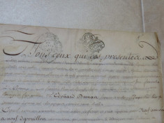 Manuscris vechi pe piele din 1768 foto