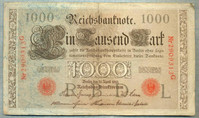 A1010 BANCNOTA-GERMANIA-1000 MARK -ANUL 1910 -SERIA 2909313-starea care se vede foto