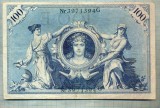 A1022 BANCNOTA-GERMANIA -100 MARK -ANUL 1908-SERIA 3971394 -starea care se vede